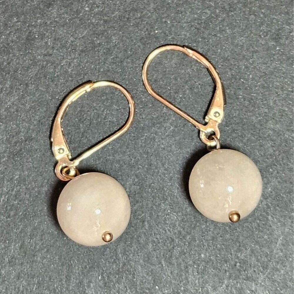 D'Joy rose gold over sterling silver rose quartz earrings